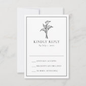 Klassieke Calla Lily Bruiloft RSVP Kaartje (Voorkant)
