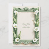 Klassieke Calla Lily Elegance bruiloft uitnodiging (Achterkant)