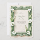 Klassieke Calla Lily Elegance bruiloft uitnodiging (Voorkant)
