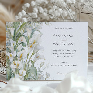 Klassieke Calla Lily Elegant Pastel bruiloft Uitno Kaart