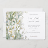 Klassieke Calla Lily Elegant Pastel bruiloft Uitno Kaart (Voorkant)