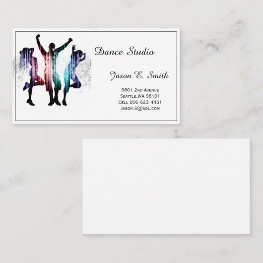 Klassieke Calling Card-Dance Steekproef Contactkaartje (Voorkant / Achterkant)