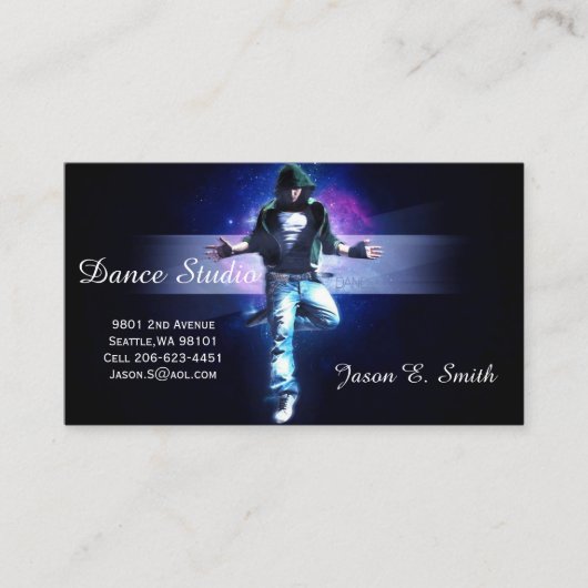 Klassieke Calling Card-Dance Studio Sample Contactkaartje (Voorkant)