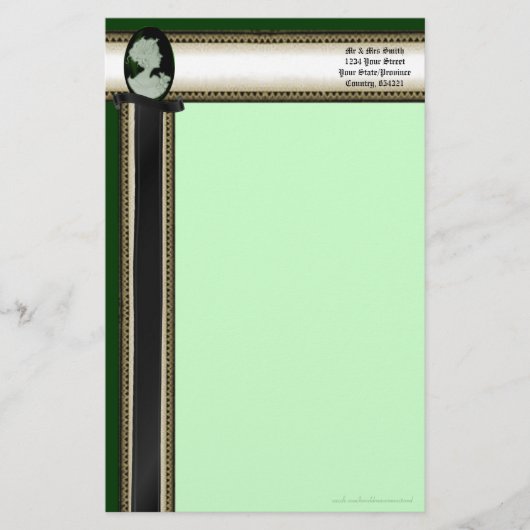 Klassieke cameo (Jade/Green) Briefpapier (Voorkant)