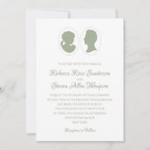 Klassieke cameo Regency Green Wedding Kaart (Voorkant)
