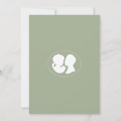 Klassieke cameo Regency Green Wedding Kaart (Achterkant)