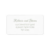 Klassieke cameo Regency Green Wedding Reply Envelo Etiket (Voorkant)