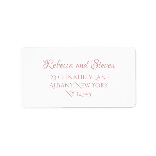 Klassieke cameo Regency Pink Wedding Reply Envelop Etiket (Voorkant)