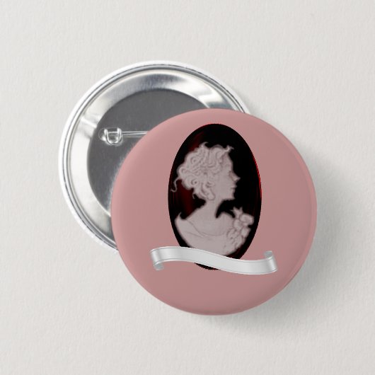 Klassieke cameo (Roos) Ronde Button 5,7 Cm (Voorkant /achterkant)