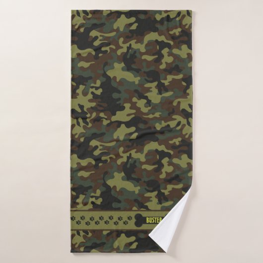Klassieke camouflage droogt me uit badhanddoek (Badhanddoek)