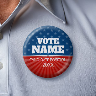 Klassieke campagne - iconische sterren strepen roo ronde button 5,7 cm