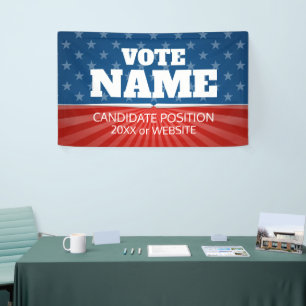 Klassieke campagne - iconische sterren wit type spandoek