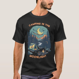 Klassieke camping in het maanlicht t-shirt