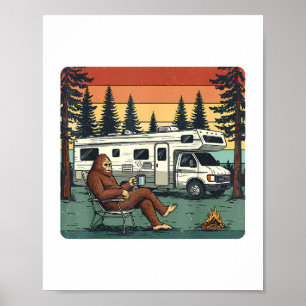 Klassieke Camping Kampeerauto RV Bigfoot Avontuur Poster