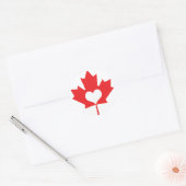 Klassieke Canadese Maple Leaf en Hart Canada Dag Ronde Sticker (Envelop)