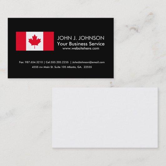 Klassieke Canadese vlag Visitekaartje (Voorkant / Achterkant)