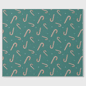 Klassieke Candy Cane & Groen Cadeaupapier (Vlak)