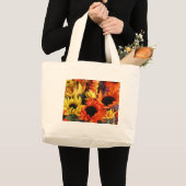 Klassieke canvas tas met zonnebloemen (Voorkant (product))