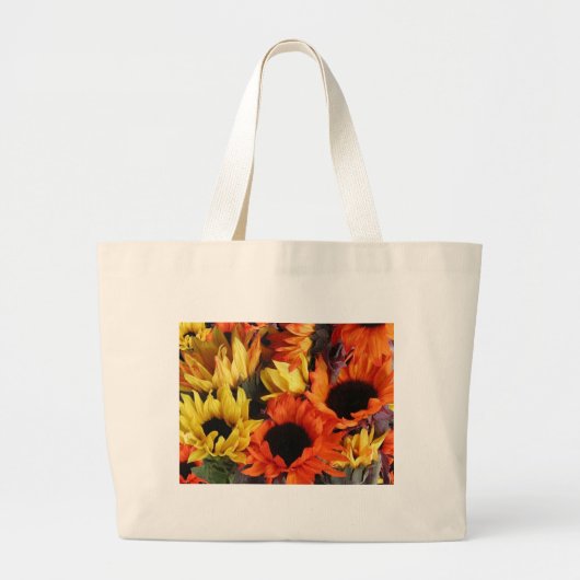 Klassieke canvas tas met zonnebloemen (Voorkant)