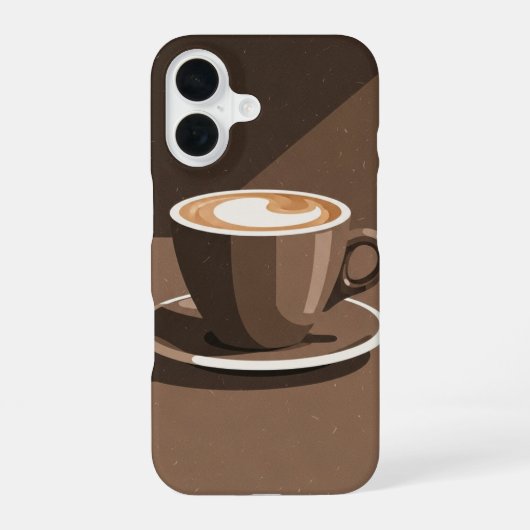 Klassieke Cappuccino iPhone 16 Hoesje (Achterkant)