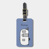  klassieke caravan met afgeronde caravan bagagelabel (Voorkant verticaal)