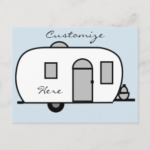 klassieke caravan met afgeronde caravan briefkaart
