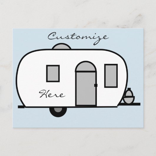  klassieke caravan met afgeronde caravan briefkaart (Voorkant)