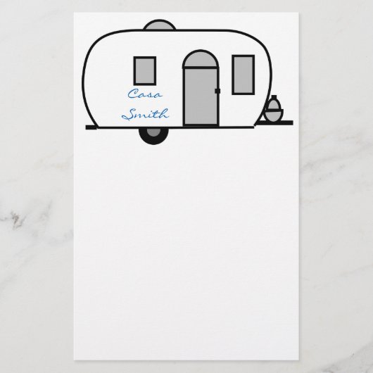  klassieke caravan met afgeronde caravan briefpapier (Voorkant)