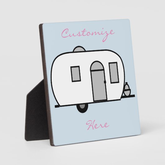 klassieke caravan met afgeronde caravan fotoplaat (Voorkant)
