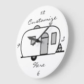  klassieke caravan met afgeronde caravan grote klok (Hoek)