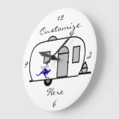  klassieke caravan met afgeronde caravan grote sto grote klok (Hoek)