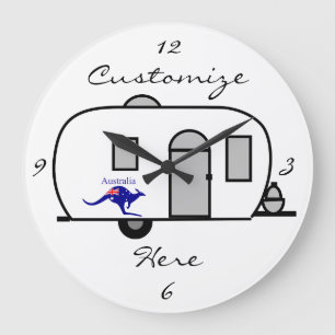  klassieke caravan met afgeronde caravan grote sto klok