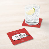  klassieke caravan met afgeronde caravan kartonnen onderzetters (Insitu)