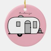  klassieke caravan met afgeronde caravan keramisch ornament (Achterkant)