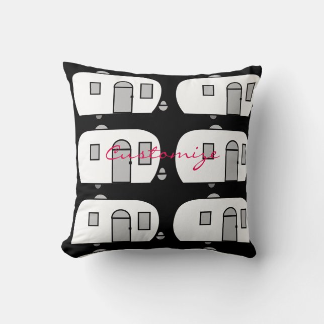  klassieke caravan met afgeronde caravan kussen (Voorkant)