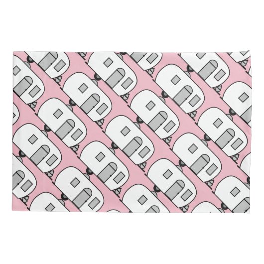 klassieke caravan met afgeronde caravan kussensloop (Achterkant)