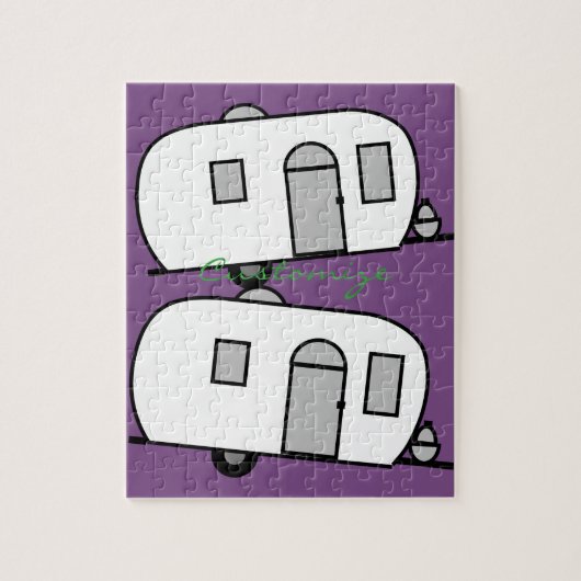  klassieke caravan met afgeronde caravan legpuzzel (Verticaal)