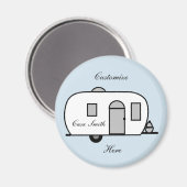 klassieke caravan met afgeronde caravan magneet (Voorkant / Achterkant)