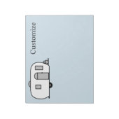 klassieke caravan met afgeronde caravan notitieblok (Linkerzijde)