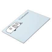 klassieke caravan met afgeronde caravan notitieblok (Schuin)