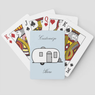 klassieke caravan met afgeronde caravan pokerkaarten