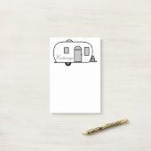 klassieke caravan met afgeronde caravan post-it® notes (Op bureau)