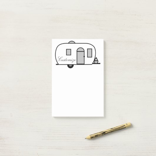  klassieke caravan met afgeronde caravan post-it® notes (Op bureau)