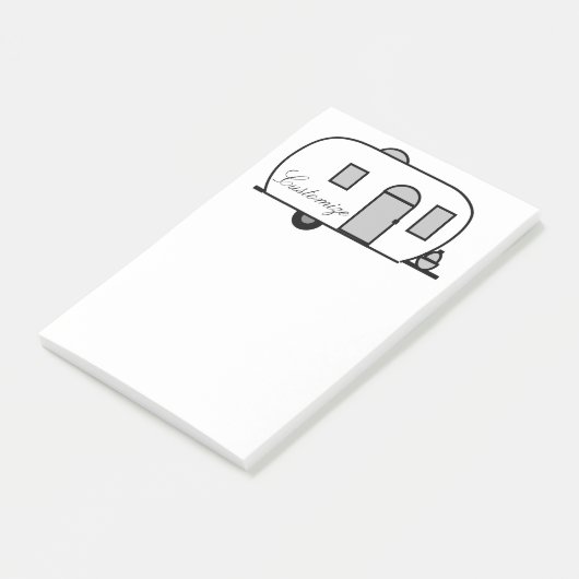  klassieke caravan met afgeronde caravan post-it® notes (Schuin)