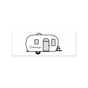  klassieke caravan met afgeronde caravan rubberstempel