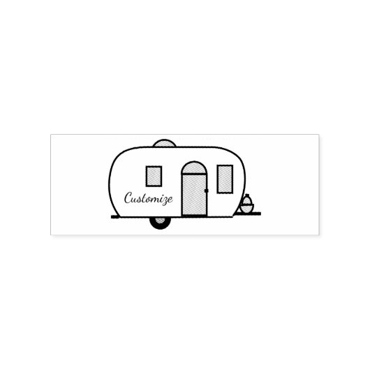 klassieke caravan met afgeronde caravan rubberstempel (Afrduk)