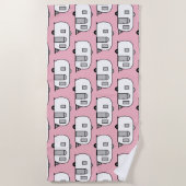  klassieke caravan met afgeronde caravan strandlaken (Voorkant)