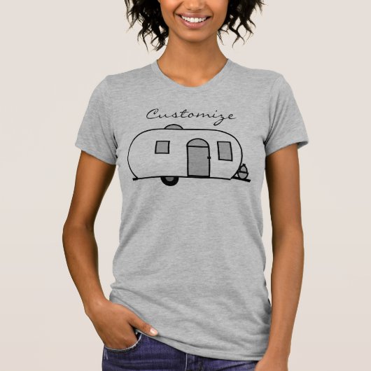  klassieke caravan met afgeronde caravan t-shirt (Voorkant)