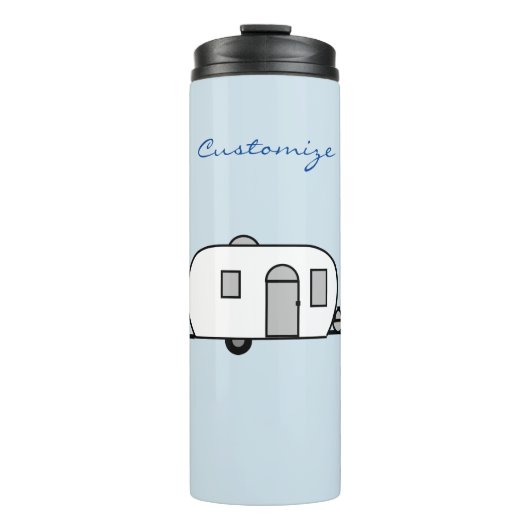  klassieke caravan met afgeronde caravan thermosbeker (Voorkant)