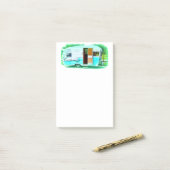  klassieke caravan met zigeunerlijker post-it® notes (Op bureau)